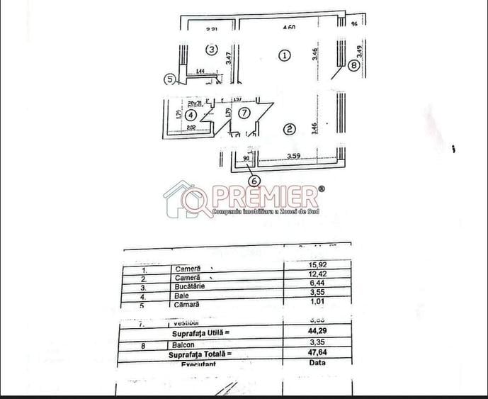 Apartament cu 2 camere decomandat în Central