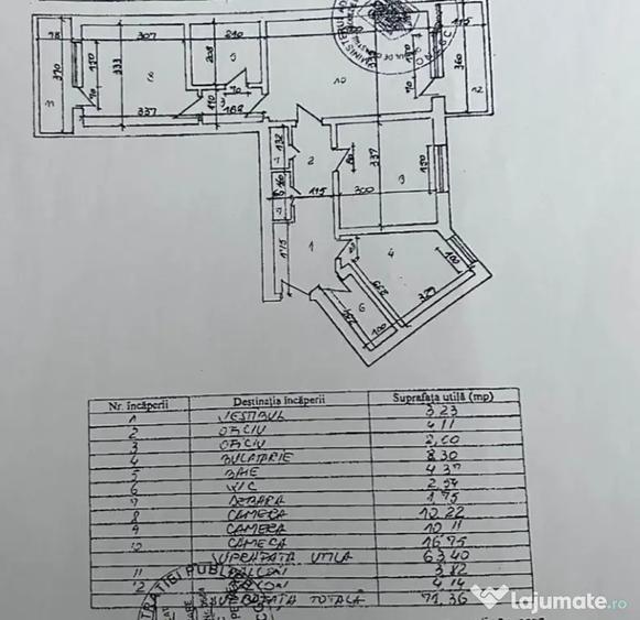 Apartament cu 3 camere semidecomandat în Basarabia