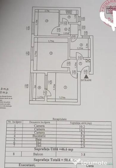 Apartament cu 3 camere semidecomandat în Dărmănești
