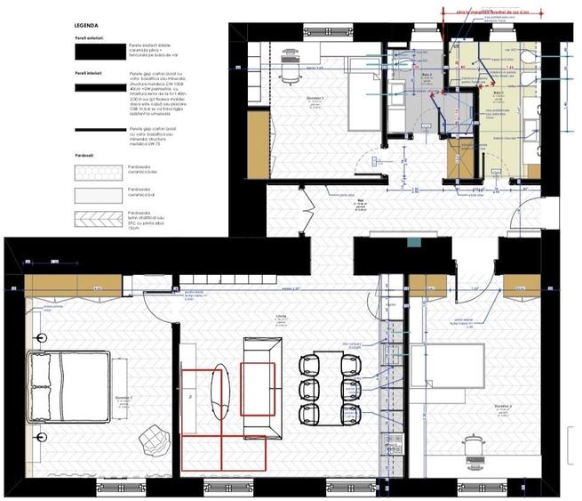 Apartament cu 4 camere semidecomandat în Est