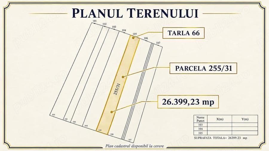 Teren de 26400 mp, în Dascălu