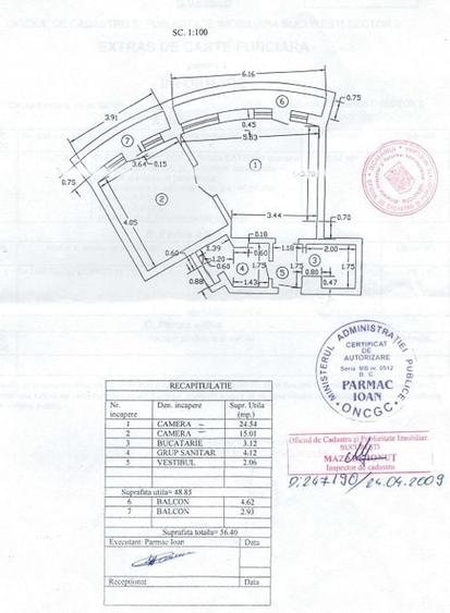 Apartament cu 2 camere semidecomandat, mobilat în Universitate