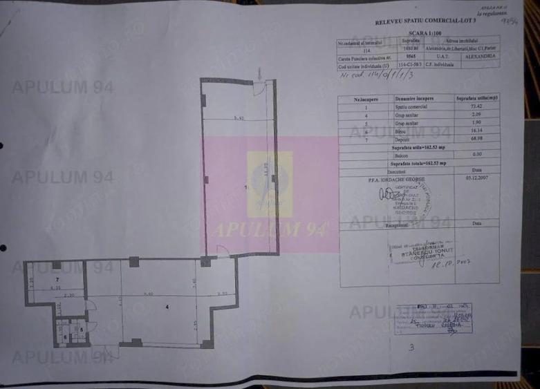 Spațiu comercial, de 163 mp, în Central