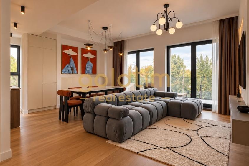 Apartament cu 3 camere semidecomandat, mobilat în Băneasa