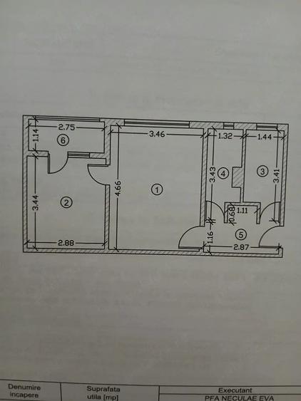 Apartament cu 2 camere semidecomandat în Tuzla