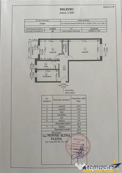Apartament cu 2 camere decomandat în Zărnești