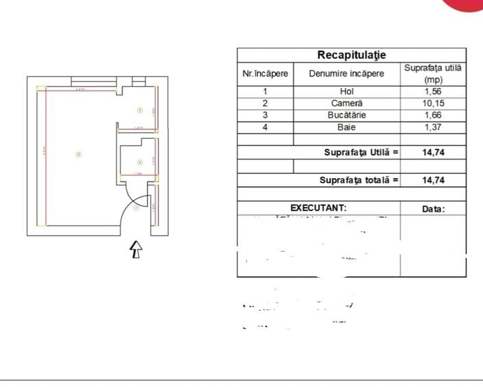Garsonieră semidecomandată în Doamna Ghica
