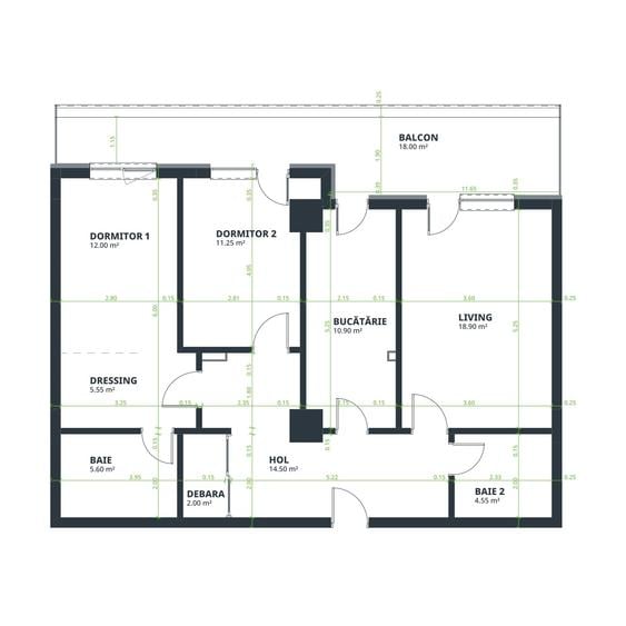Apartament cu 3 camere decomandat în Cug