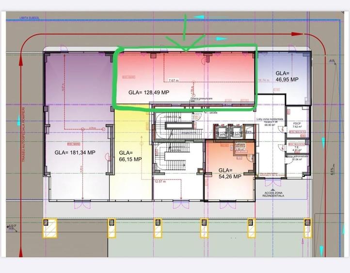 Spațiu comercial, de 128.49000549316 mp, în Aviației