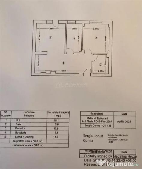 Apartament cu 2 camere decomandat în Rahova