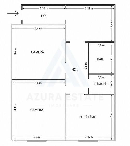 Casă cu 3 camere decomandat în Central