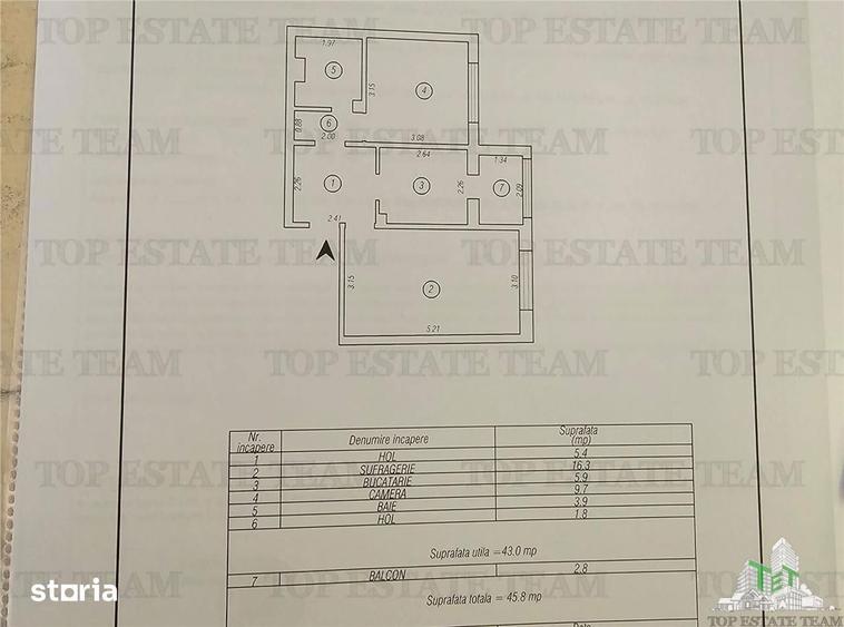 Apartament cu 2 camere în Sud