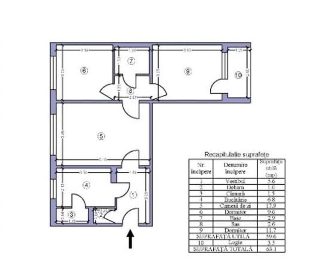 Apartament cu 3 camere semidecomandat, mobilat în Drumul Taberei