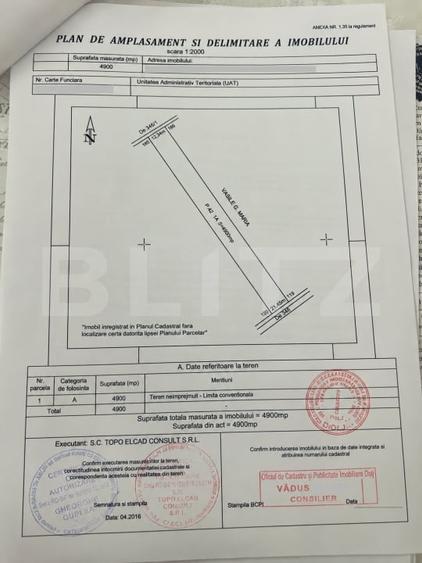 Teren Construcții intravilan de 4900 mp, în Bratovoești