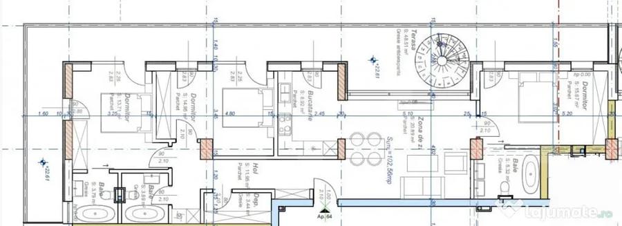 Apartament cu 4 camere semidecomandat în Aradului