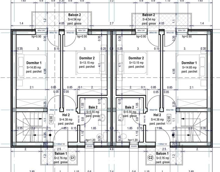 Duplex cu 4 camere cu Teren 241 Mp în Tărlungeni