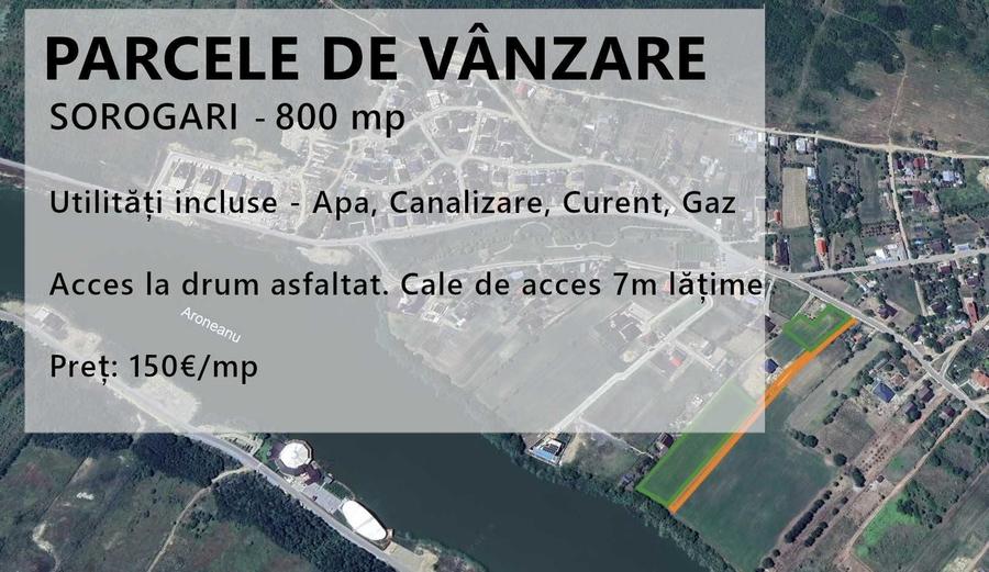 Parcele Teren Aroneanu Vedere la Lac, Utilitati Incluse (Apa, Canalizare, Curent, Gaz) 800mp - 1