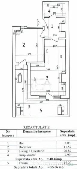 Apartament cu 2 camere decomandat în Jiului