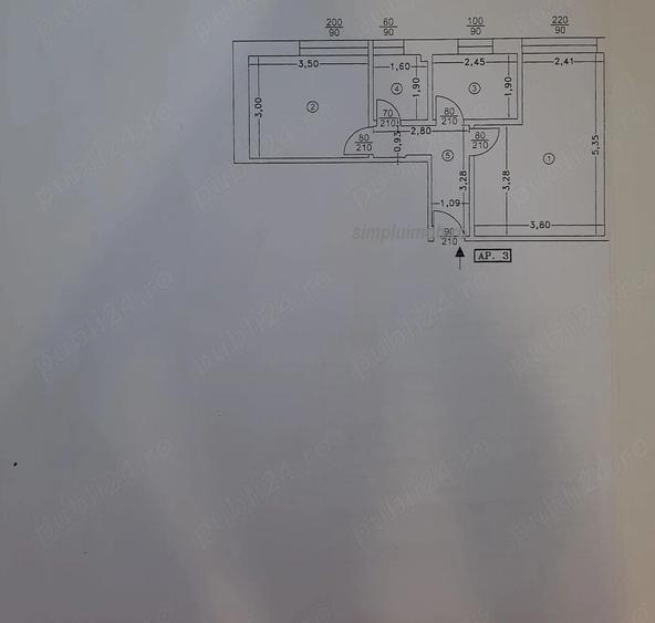 Apartament cu 2 camere decomandat, mobilat în Sud-Vest