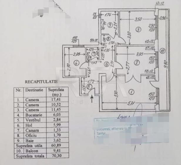 Apartament cu 3 camere decomandat, mobilat în Drumul Taberei