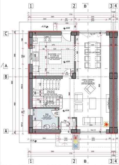 Duplex cu 5 camere cu Canalizare în 1 Decembrie 1918