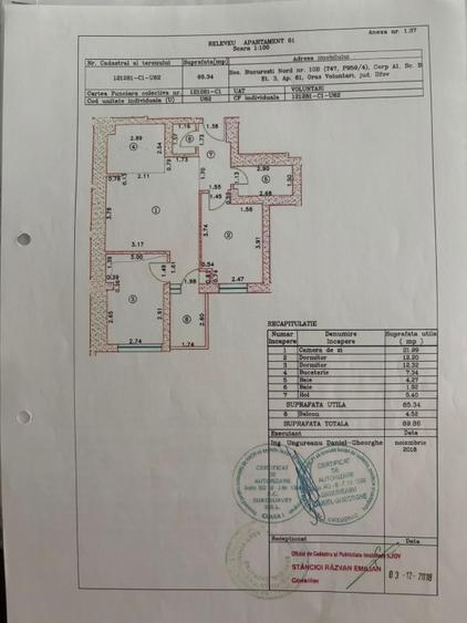 Apartament cu 3 camere decomandat în Central