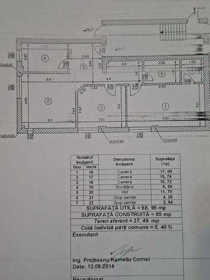 Apartament cu 3 camere decomandat în Fundeni
