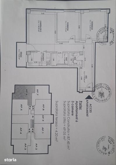 Apartament cu 3 camere în Nord