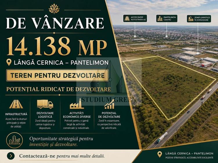Teren Construcții intravilan de 14138 mp, în Cernica