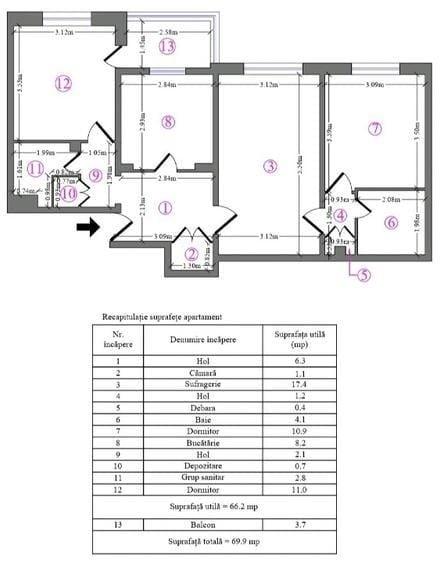 Apartament 3 CAMERE MEGA MALL - 11