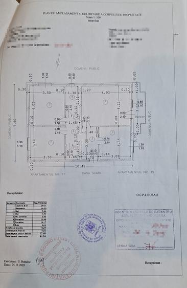 Apartament cu 3 camere decomandat în Băceni