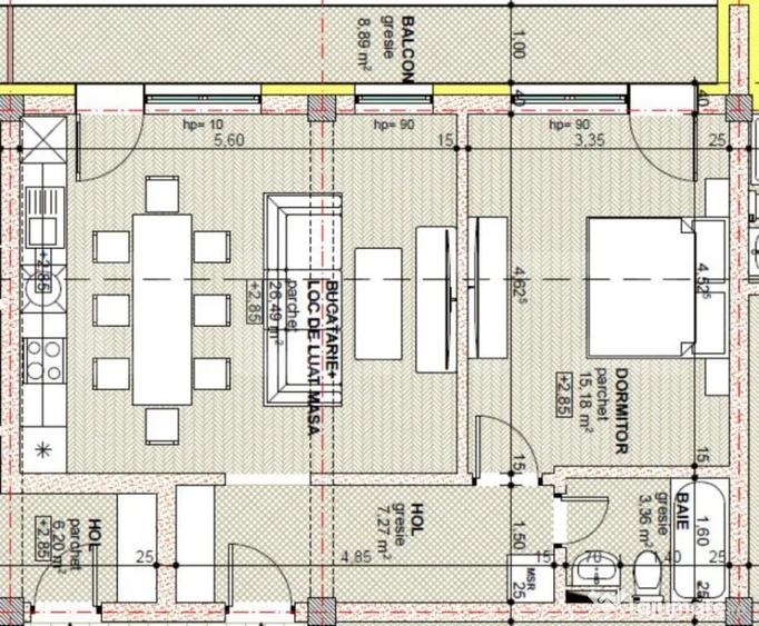 Apartament cu 2 camere semidecomandat în Independenței