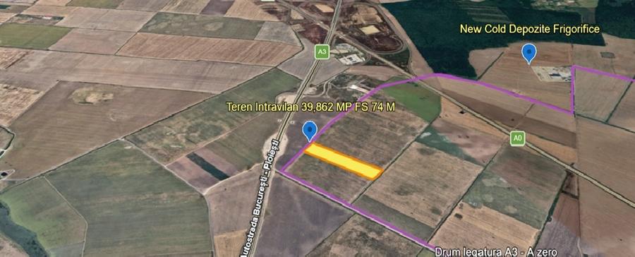 Teren agricol intravilan de 39862 mp, în Ștefăneștii de Jos