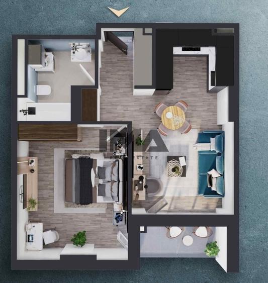 Apartament cu 2 camere semidecomandat în Iris