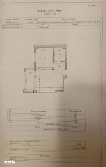 Apartament cu 2 camere decomandat în Chiajna