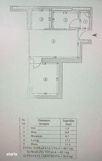 Apartament cu 2 camere în Tei