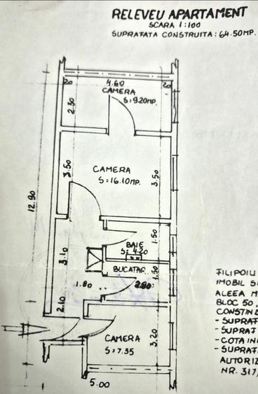 Apartament cu 3 camere semidecomandat în Mihai Bravu