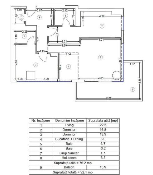 Apartament cu 3 camere în Floreasca