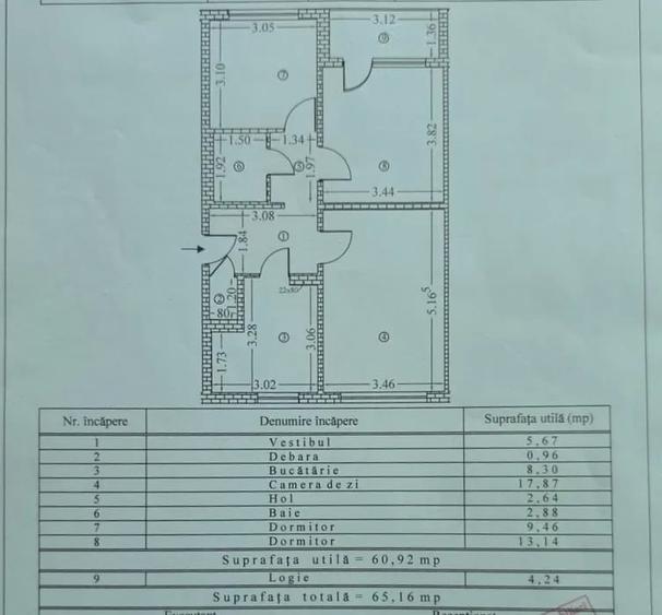 Apartament cu 3 camere decomandat în Drumul Taberei