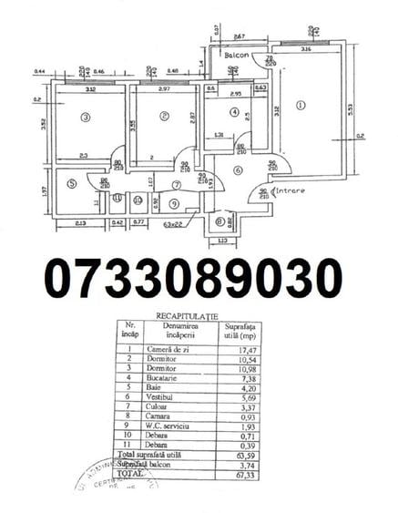 Apartament cu 3 camere decomandat în Drumul Taberei