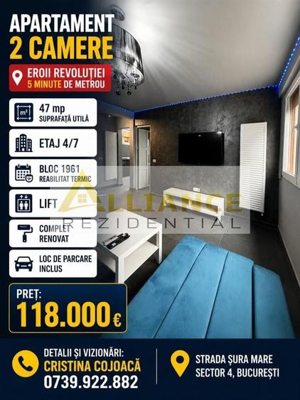 Apartament cu 2 camere decomandat în Eroii Revoluției