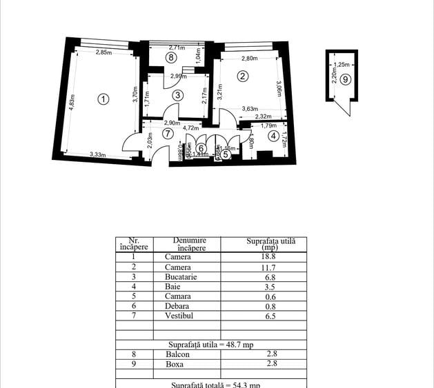 Apartament cu 2 camere decomandat în Titulescu
