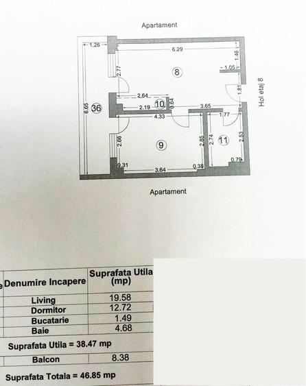 Apartament cu 2 camere în Nord
