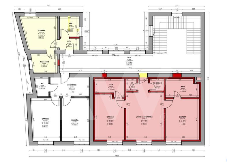 Garsoniera spatioasa ,  decomandata , ultracentral, predare la alb. - 1