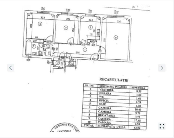 Apartament cu 3 camere decomandat în Sebastian