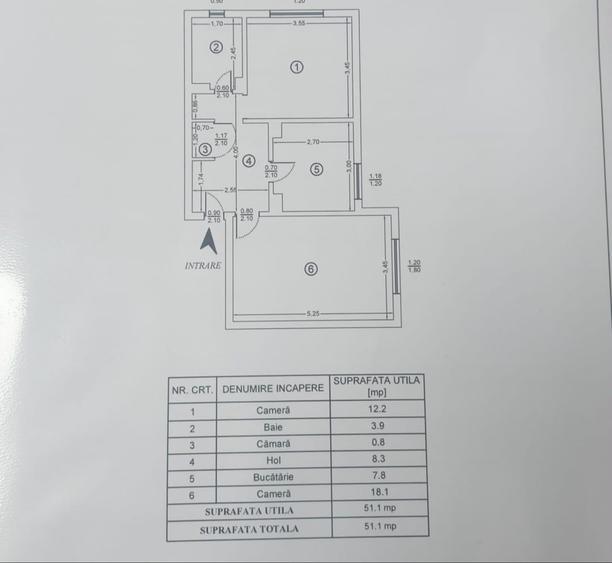Apartament cu 2 camere decomandat în Nicolina