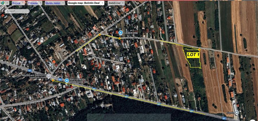 Teren Construcții intravilan de 1383 mp, în Bolintin-Deal