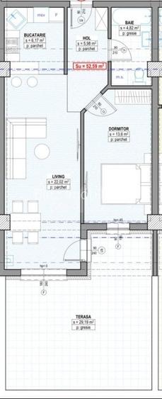Apartament 2 camere, 58 mp, cu terasa de 68 mp, plata la dezvoltator, Suceava