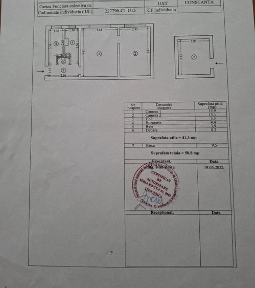 Apartament 2 camere, parter, centrala proprie, boxa 9,5 mp Str. Tulcei, CT - 1