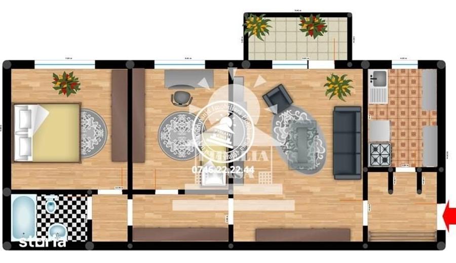 Apartament cu 3 camere în Dacia